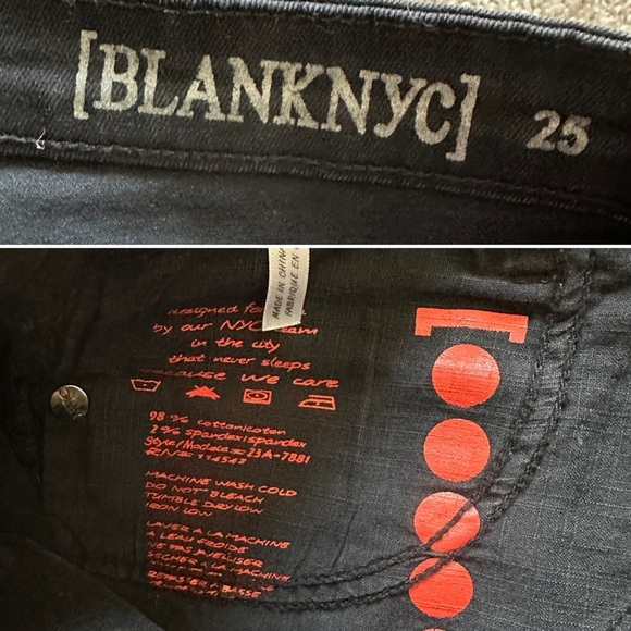 Blank NYC Black Denim Jean Shorts Frayed Hem Women’s Size 25 Grunge Summer - Picture 16 of 16